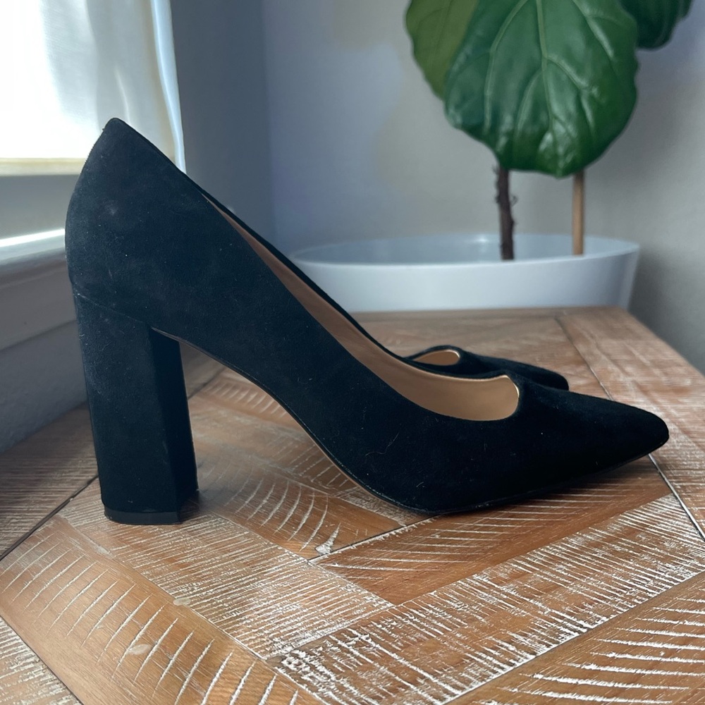 Banana Republic Black suede Block Heels